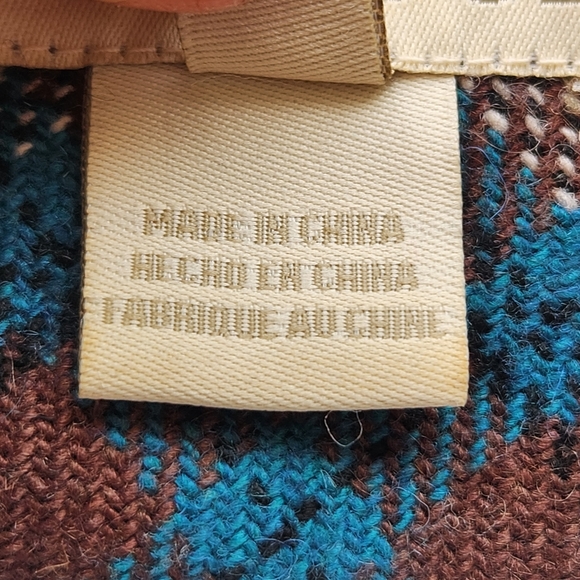 STETSON Women's Pea Coat Medium Plaid Blue Wool Blend Lined Outdoors - Picture 10 of 10